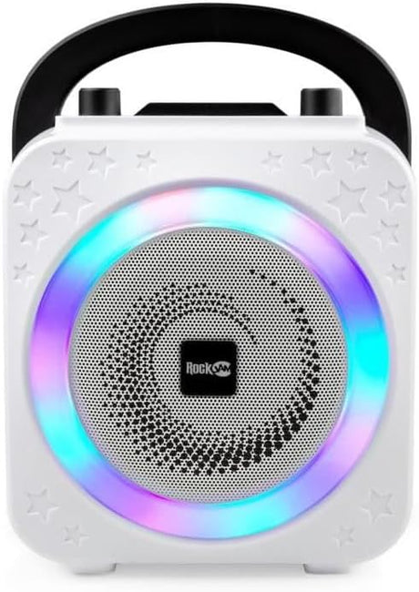 Máquina de karaoke Bluetooth recarregável efeitos de mudança de voz e luzes LED