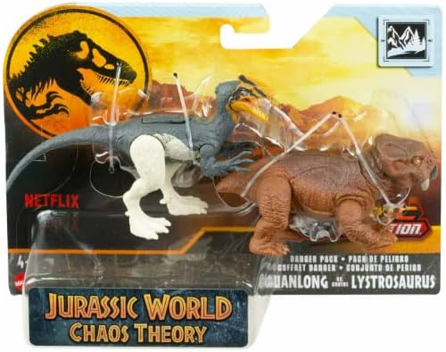 Jurassic World Chaos Theory Guanlong vs. Lystrosaurus Figura de Ação Dinossauro