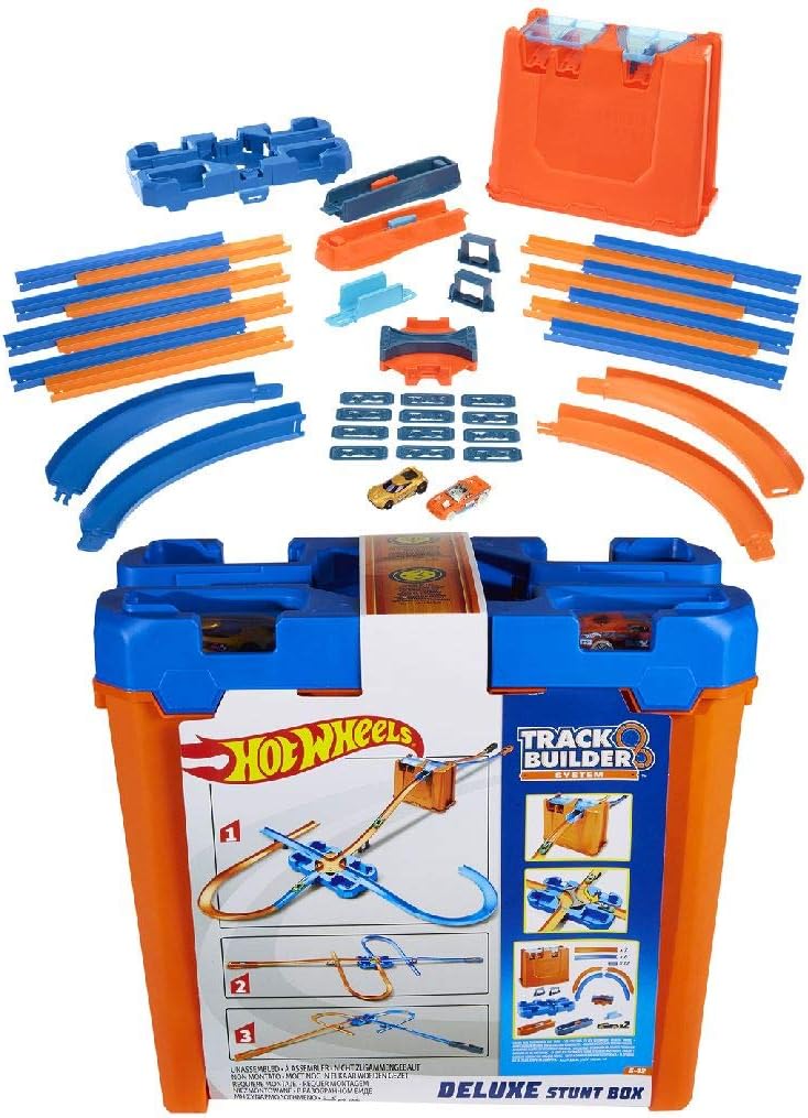 Hot Wheels Track with Ramps Deluxe Stunt Box + 10 Veículos cor/modelo variado