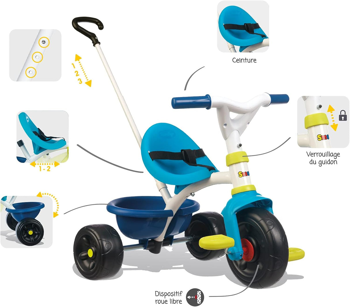 Triciclo Be Move Azul  e verde - SMOBY