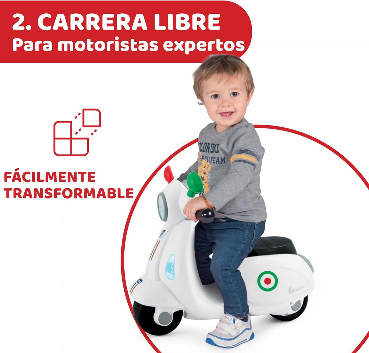 CHICCO Vespa Primavera Scooter Ride-On para Crianças