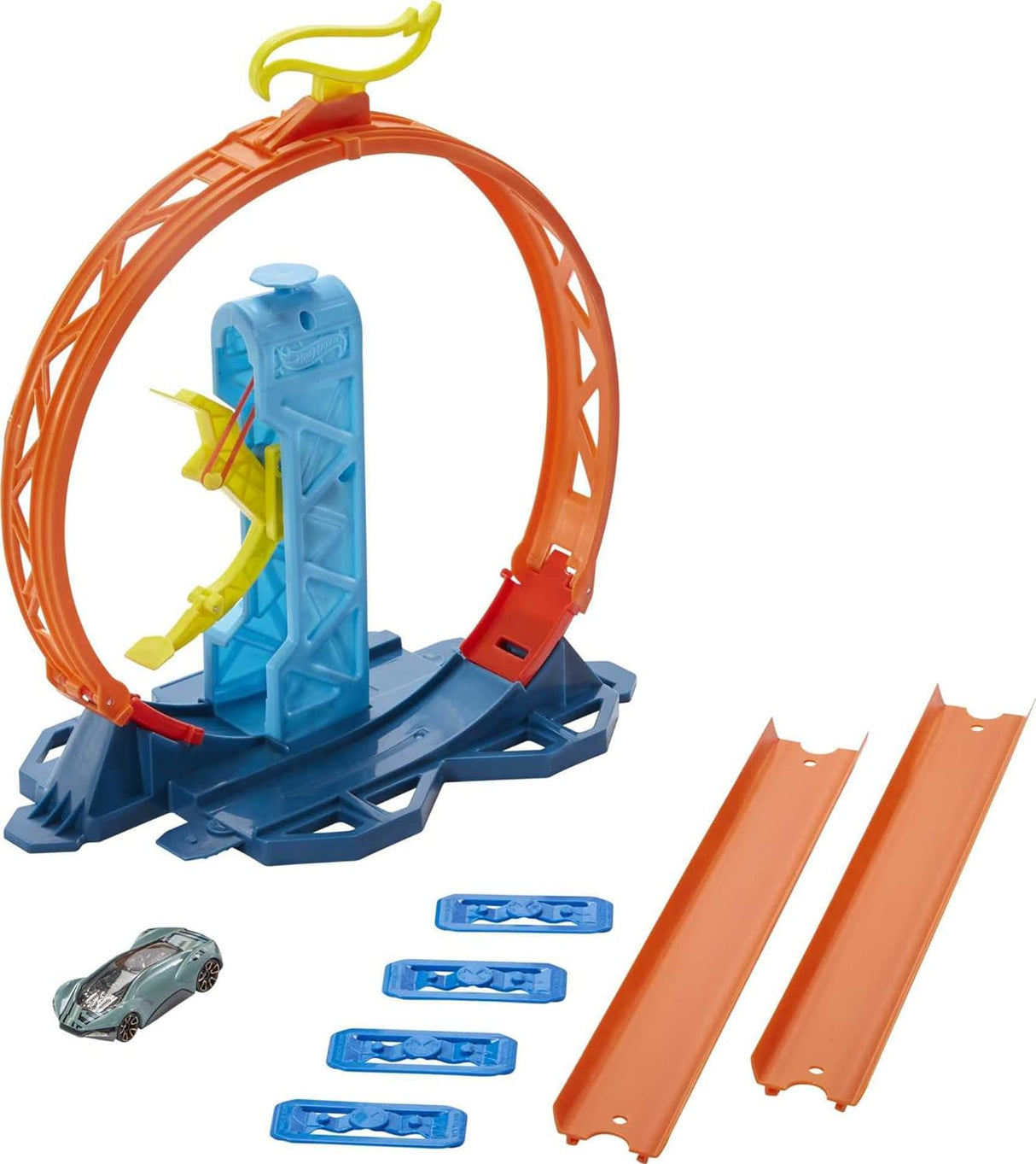 Hot Wheels Track with Ramps Deluxe Stunt Box + Acessórios para Pistas de carros Acelerador de Loop