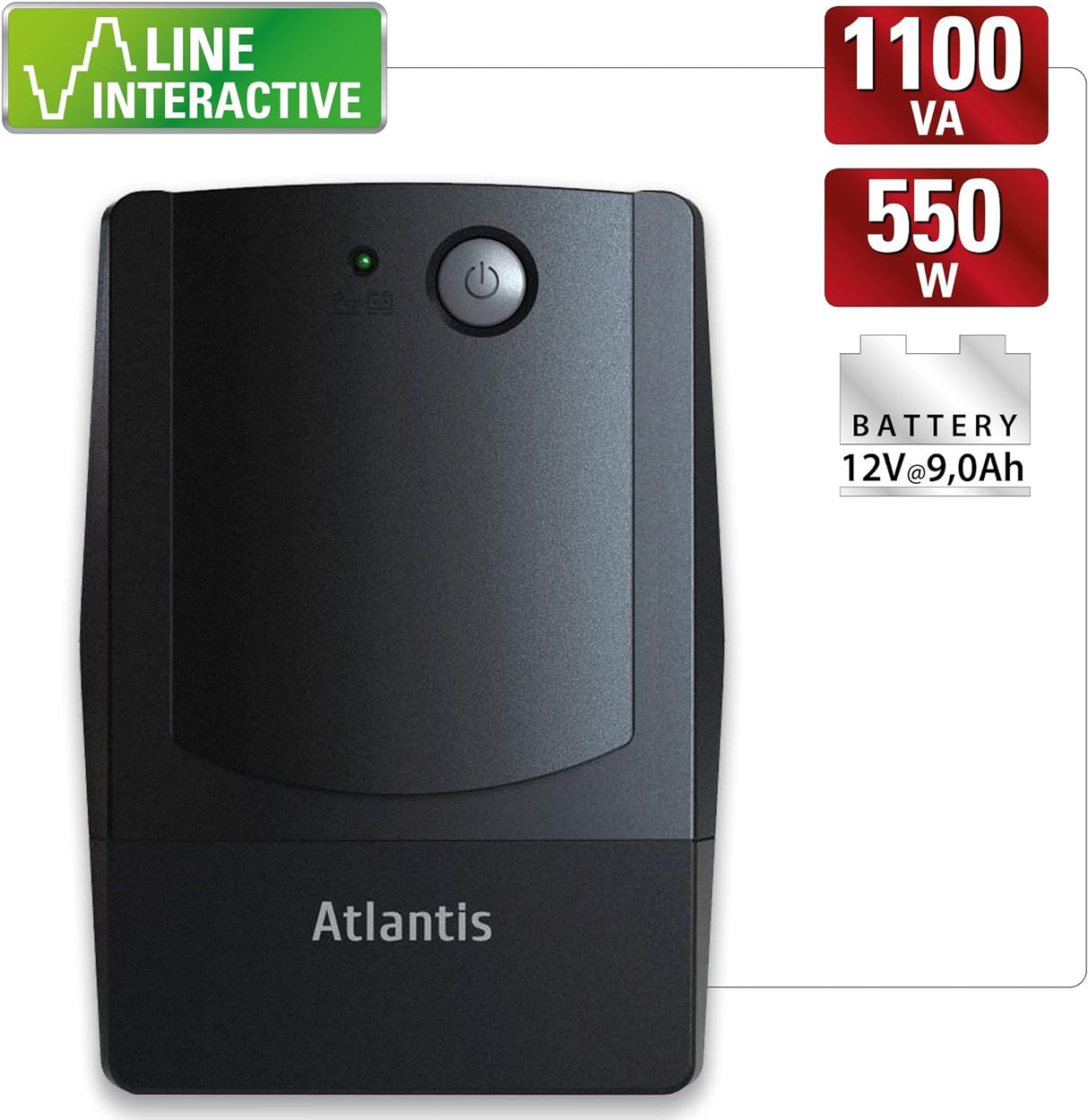 UPS Atlantis Land OnePower PX1100 1100 VA 4 saídas CA | Preto