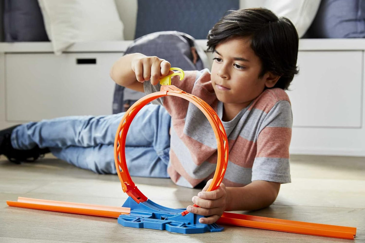 Hot Wheels Track with Ramps Deluxe Stunt Box + Acessórios para Pistas de carros Acelerador de Loop