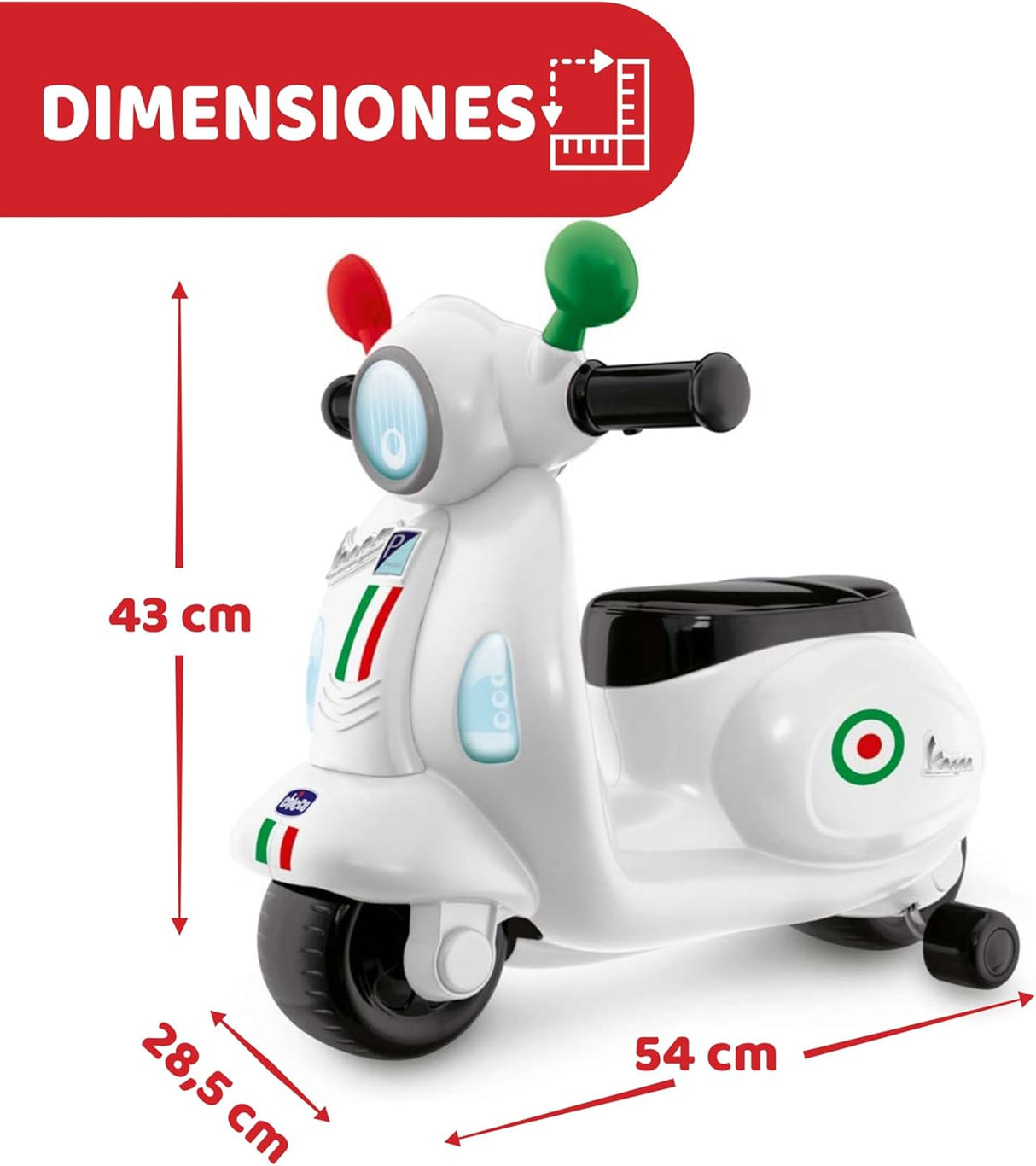 CHICCO Vespa Primavera Scooter Ride-On para Crianças