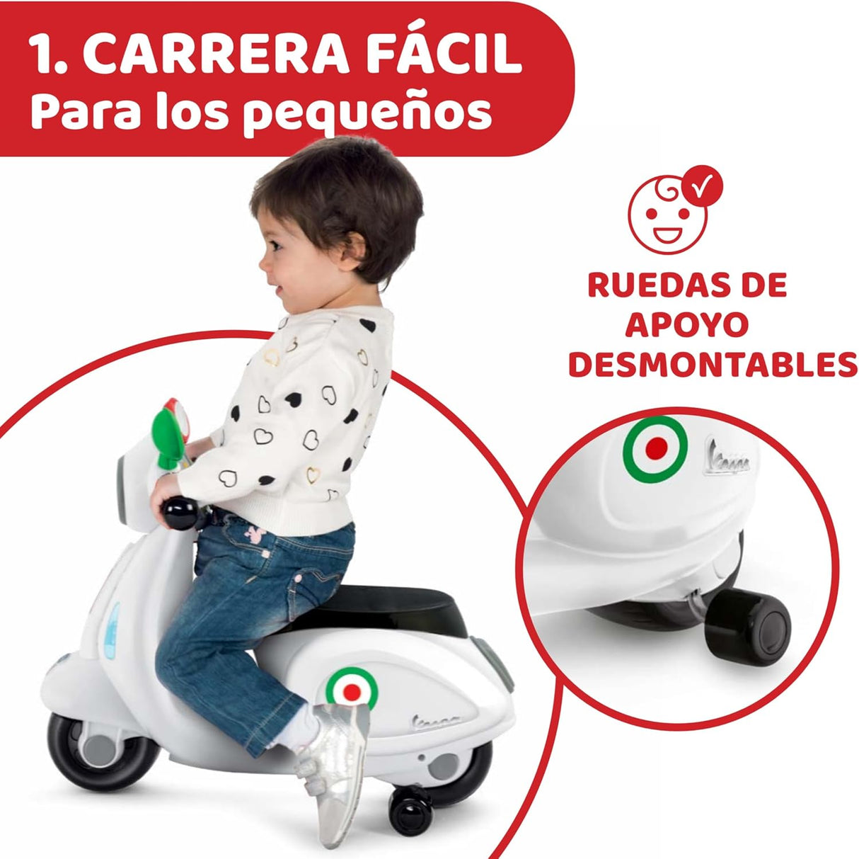 CHICCO Vespa Primavera Scooter Ride-On para Crianças