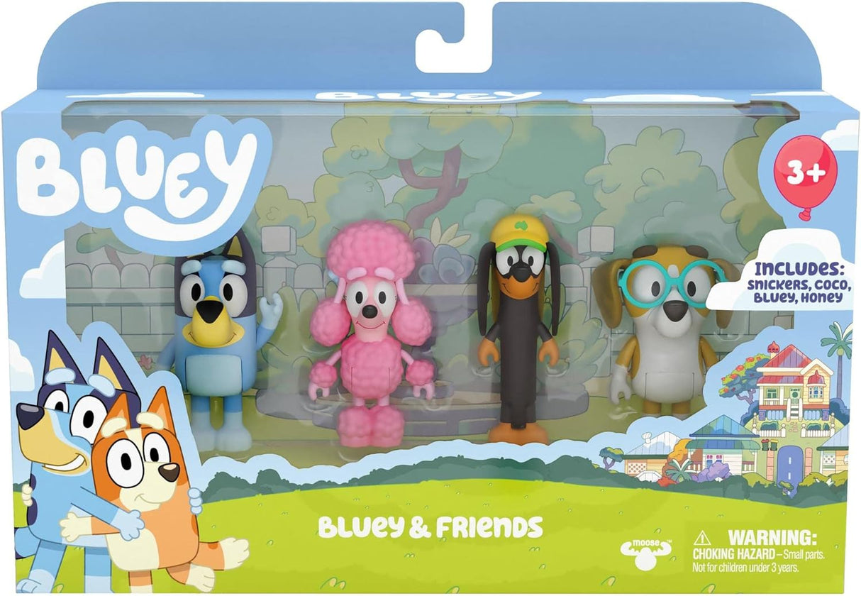 Bluey e Amigos - Conjunto de 4 Bonecos