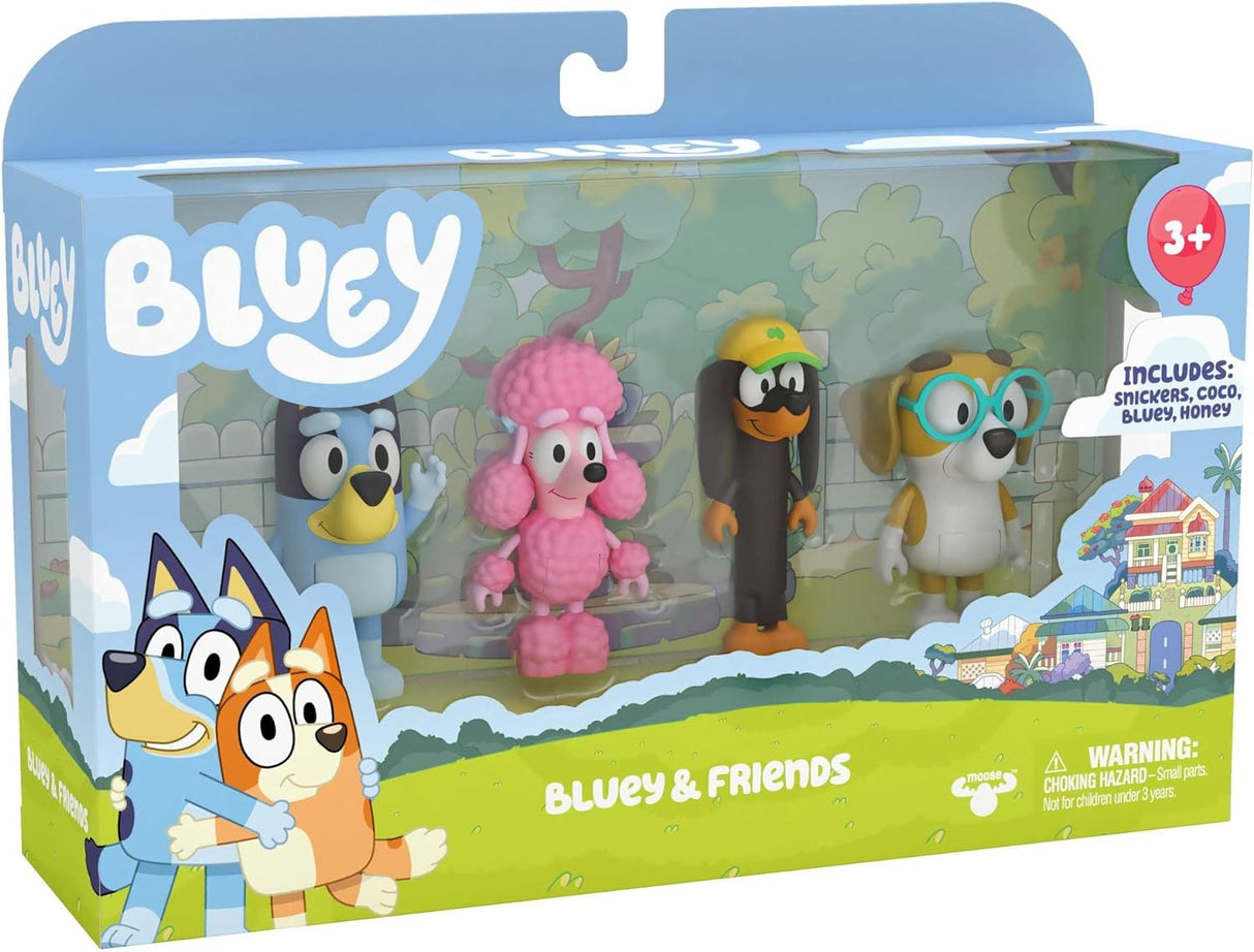 Bluey e Amigos - Conjunto de 4 Bonecos