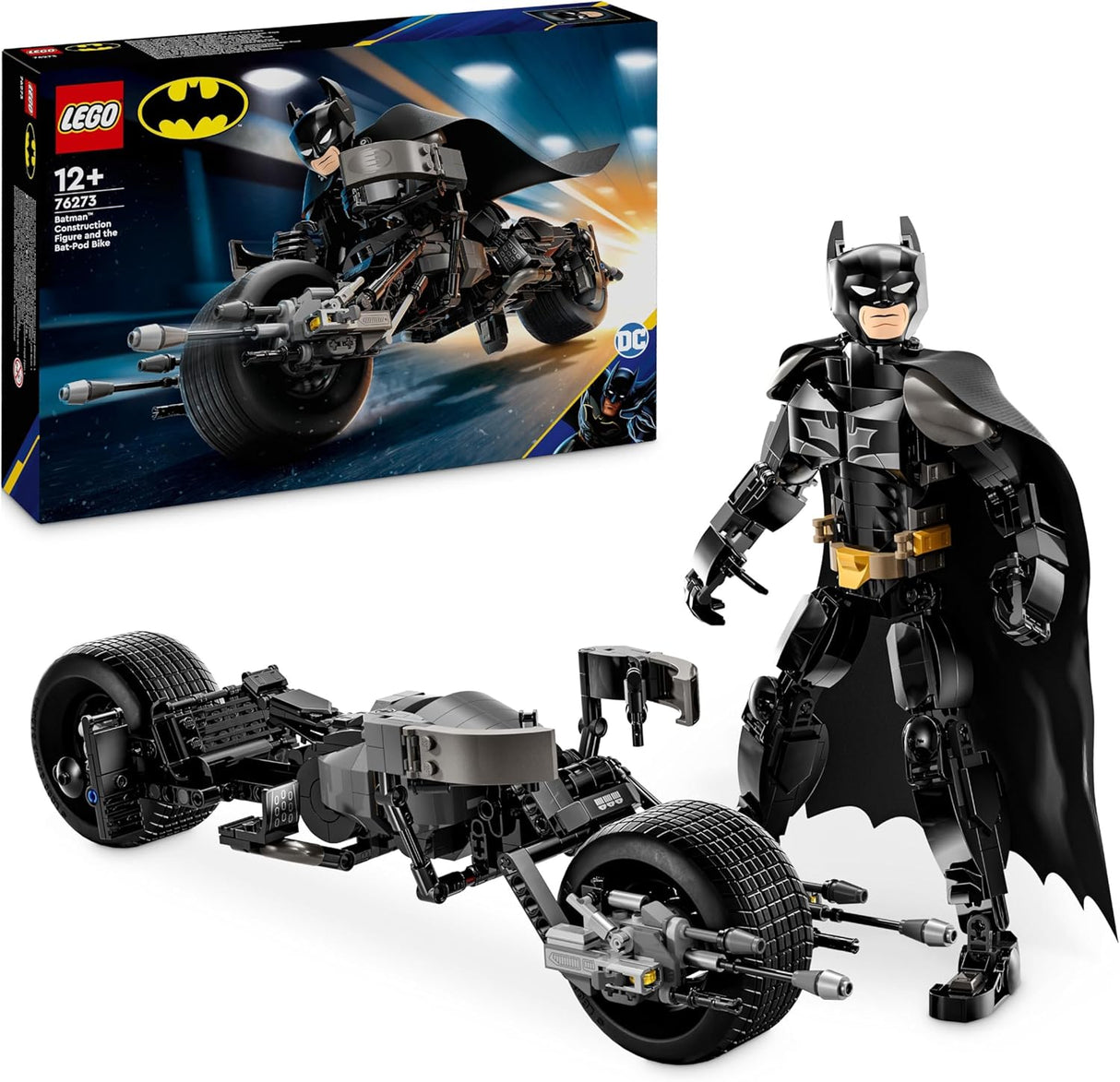 LEGO DC Comics Super Heroes 76273 - Figura de Construção do Batman™ e Mota Bat-Pod