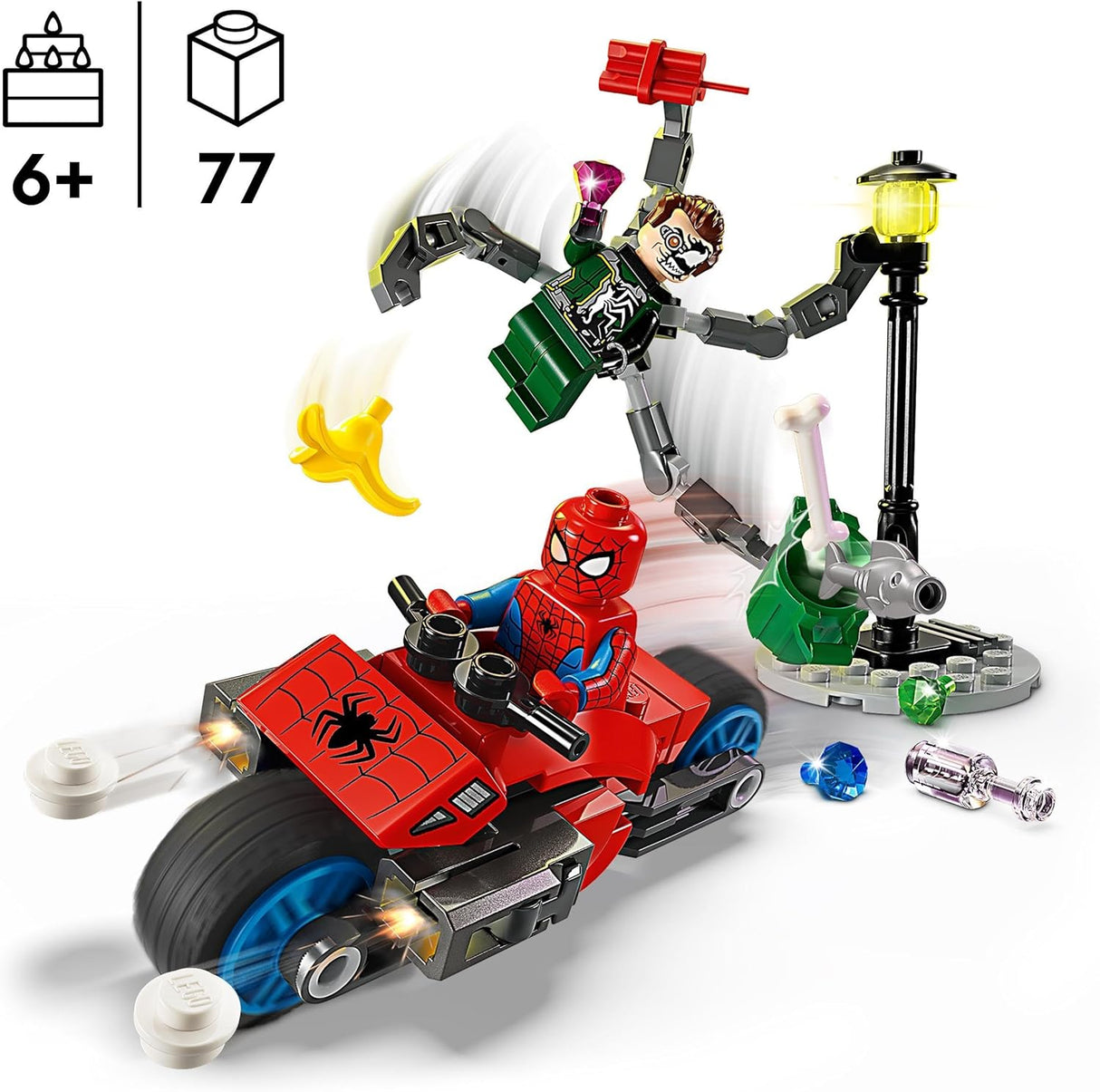 LEGO Marvel perseguição de motociclo: Spider-Man vs. Doc Ock