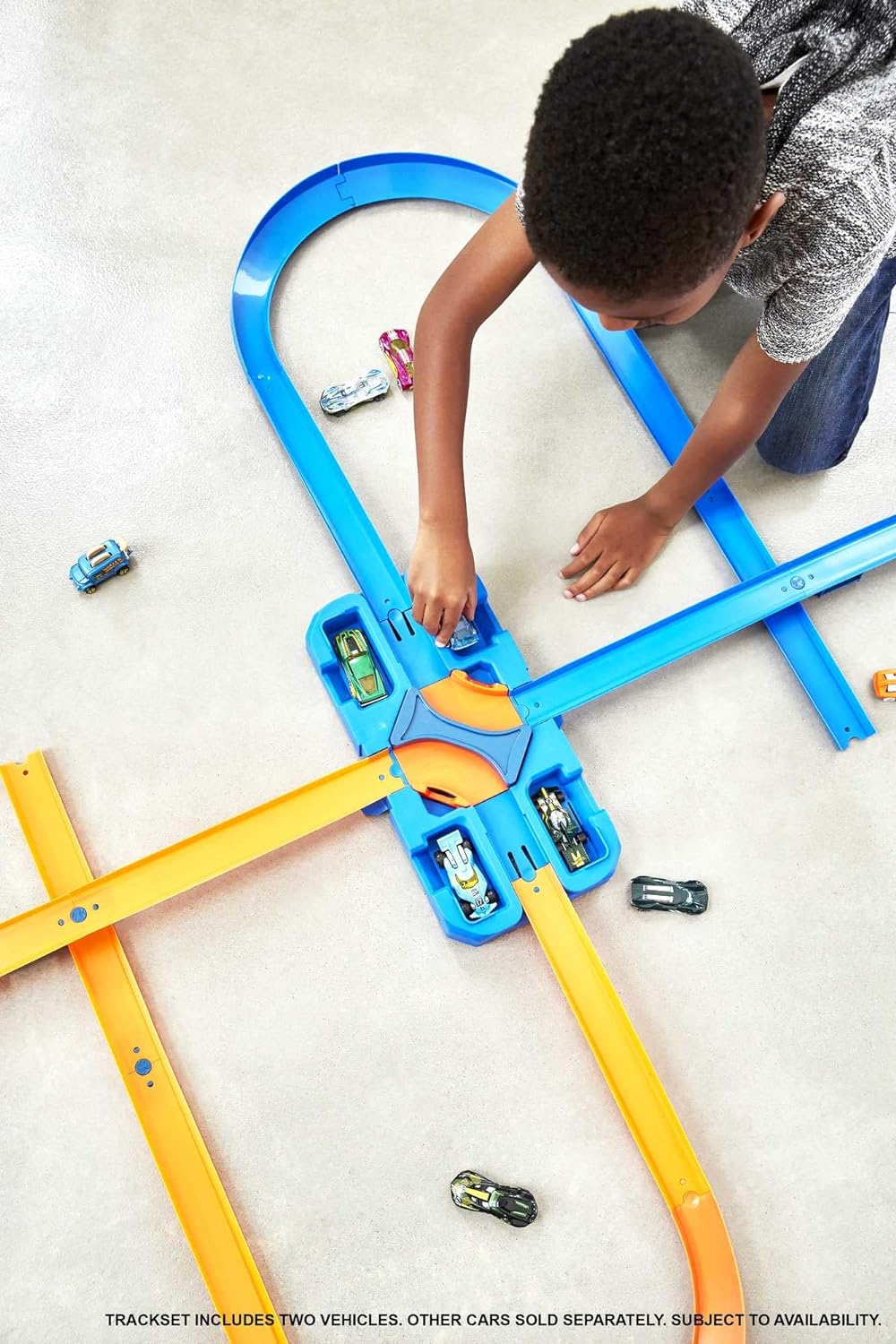 Hot Wheels Track with Ramps Deluxe Stunt Box + Acessórios para Pistas de carros Acelerador de Loop