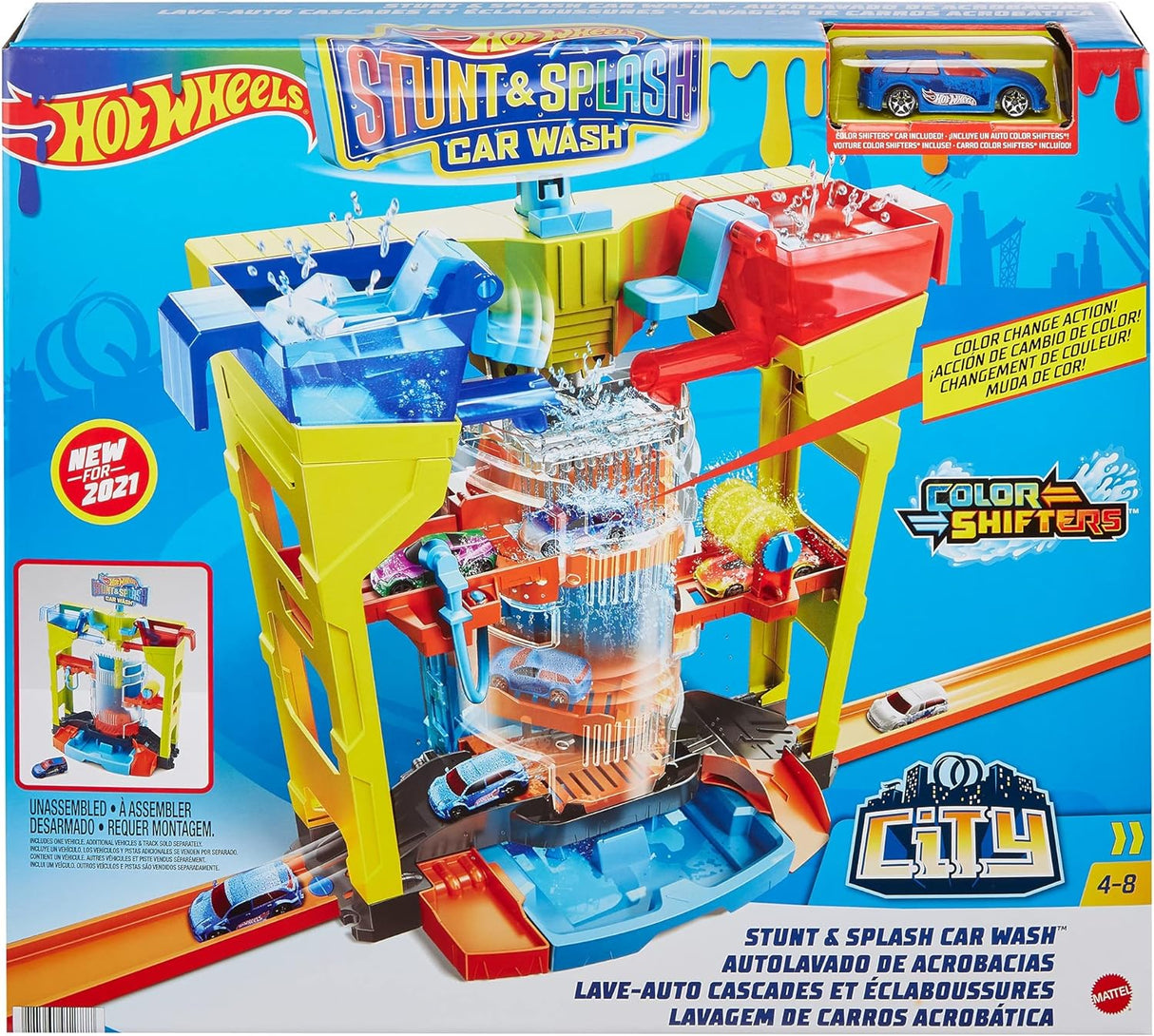 Mattel Hot Wheels Garagem Com Lavagem De Carros Para Acrobacias