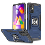 Wozinsky Ring Armor capa híbrida blindada + suporte magnético para Samsung Galaxy M31s Azul