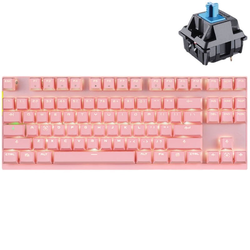 Teclado Mecânico Motospeed GK82 Sem fio RGB Rosa (Azul)