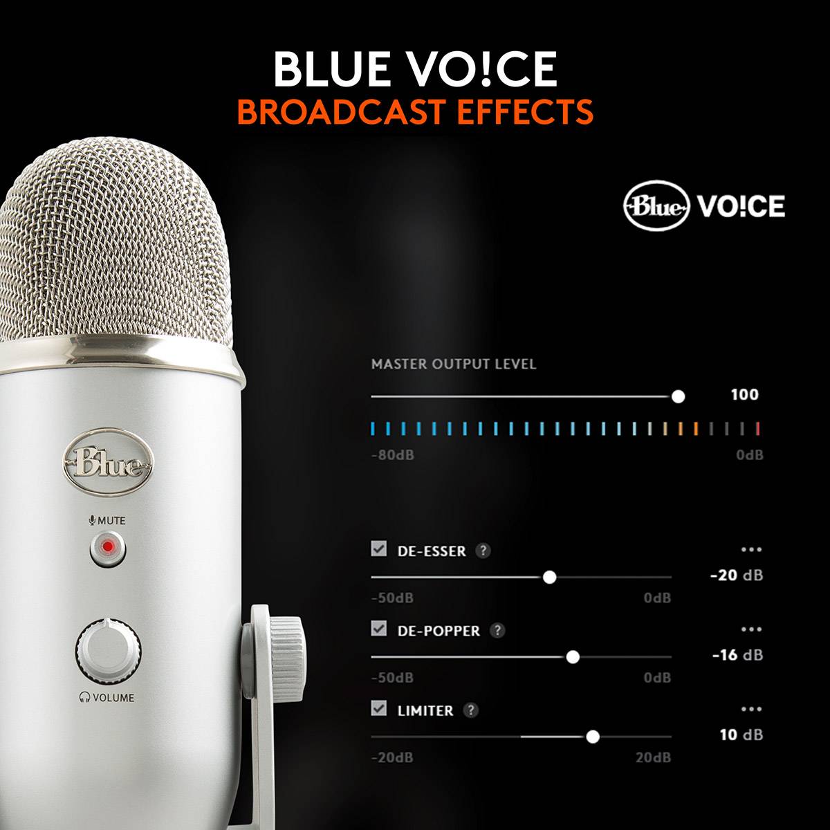 Microfone Logitech for Creators Blue Yeti USB Condensador PC/Mac Silver