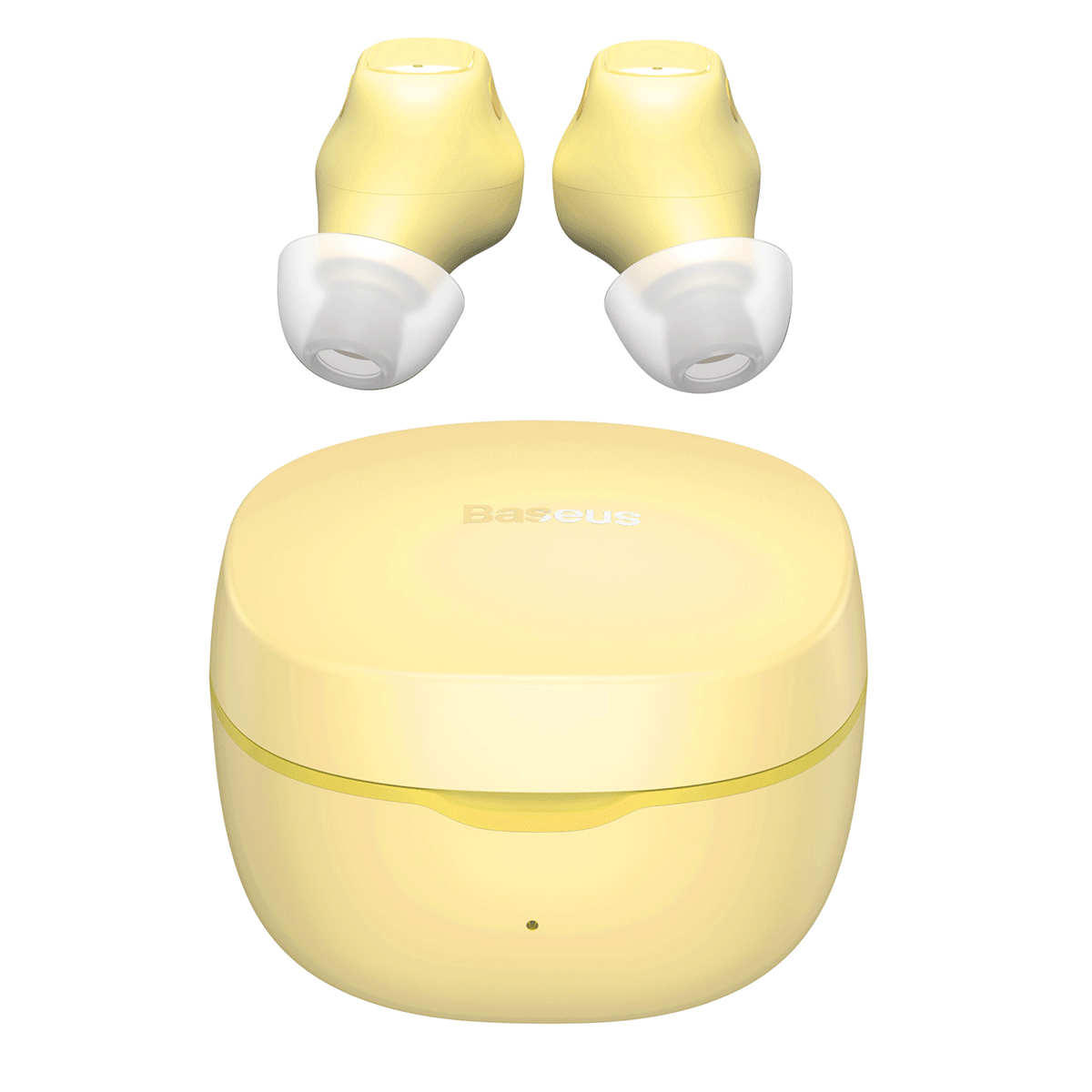 Fones de ouvido intra-auriculares sem fio Baseus Encok WM01 TWS Bluetooth 5.3 amarelo Versão Atualizada (NGTW240011)