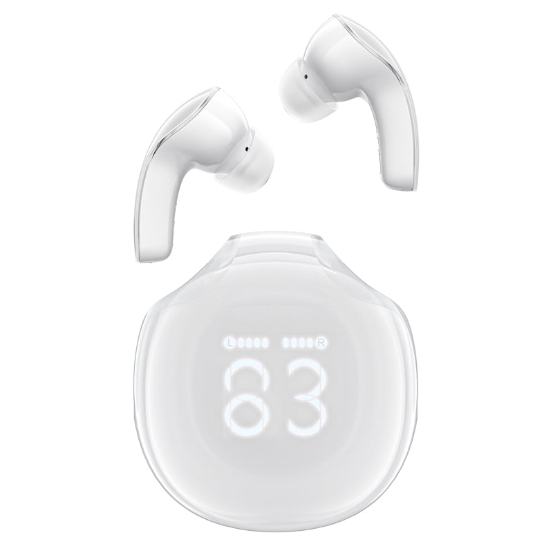 Fones de ouvido sem fio Acefast T9 Bluetooth 5.3 intra-auriculares - brancos