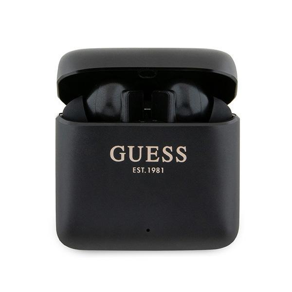 Fones de ouvido Bluetooth Guess com Logo Estampado TWS + estação de acoplamento - preto