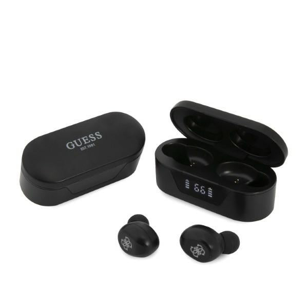 Fones de ouvido Bluetooth Guess TWS + estação de acoplamento - preto