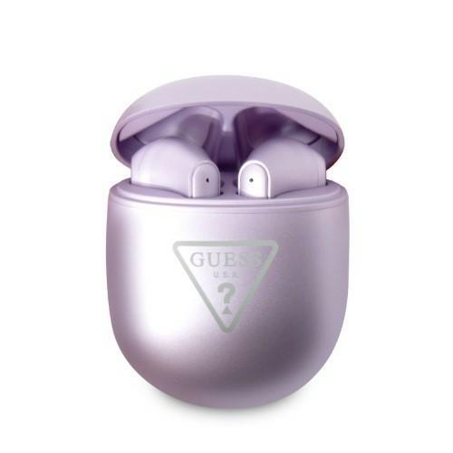 Fones de ouvido Bluetooth Guess GUTWST82TRU TWS + estação de acoplamento roxo/purple Triangle Logo