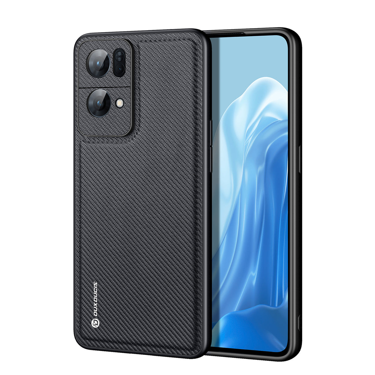 Capa Dux Ducis Fino para Oppo Reno7 Pro 5G, revestida com material de nylon, na cor preta