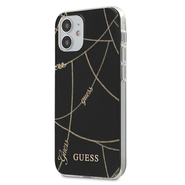 Capa Guess Gold Chain Collection para iPhone 12 mini - Preto