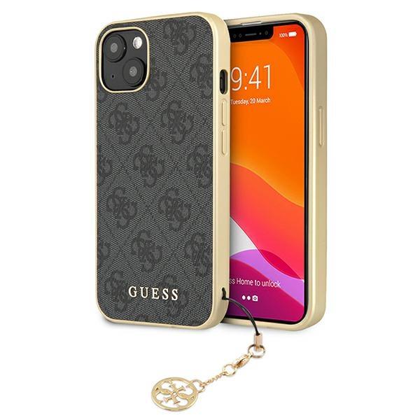 Capa Guess 4G Charms Collection para iPhone 13 - cinza