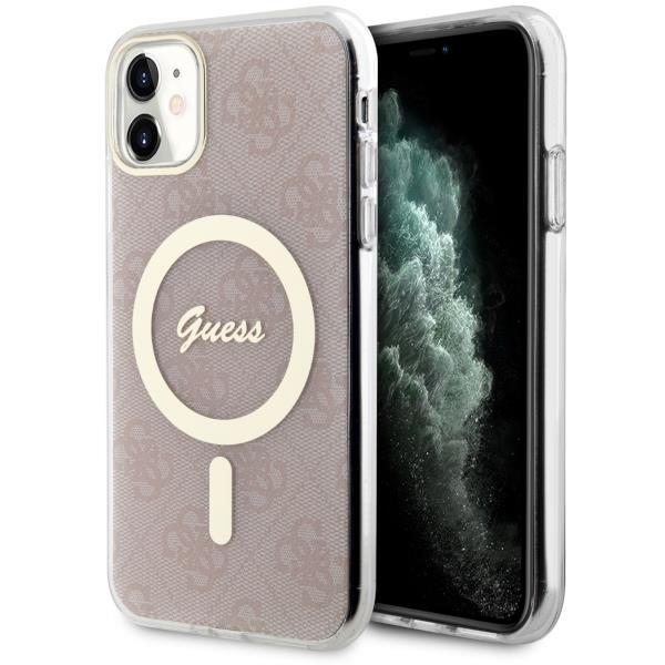 Capa Guess 4G MagSafe para iPhone 11 - rosa