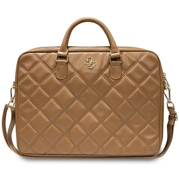 Bolsa Guess Quilted 4G para laptop de 16" - castanho"