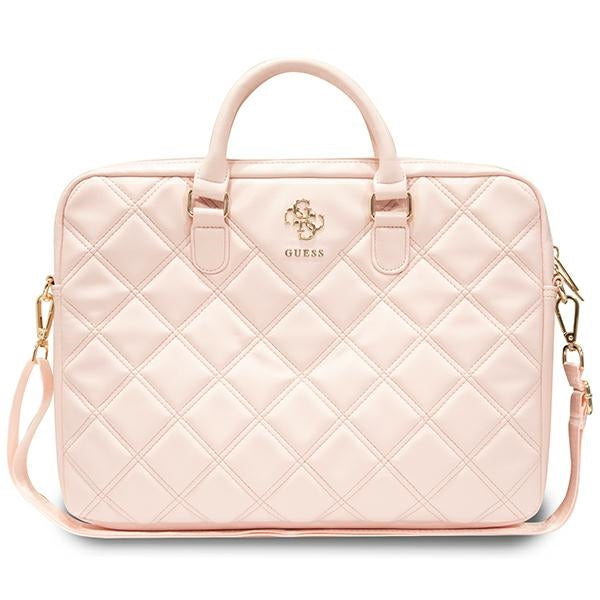 Bolsa Guess Quilted 4G para laptop de 16" - rosa