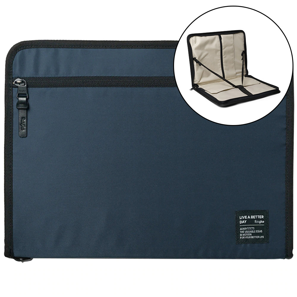 Capa Ringke Smart Zip Pouch para laptop de até 13'' com suporte - azul marinho