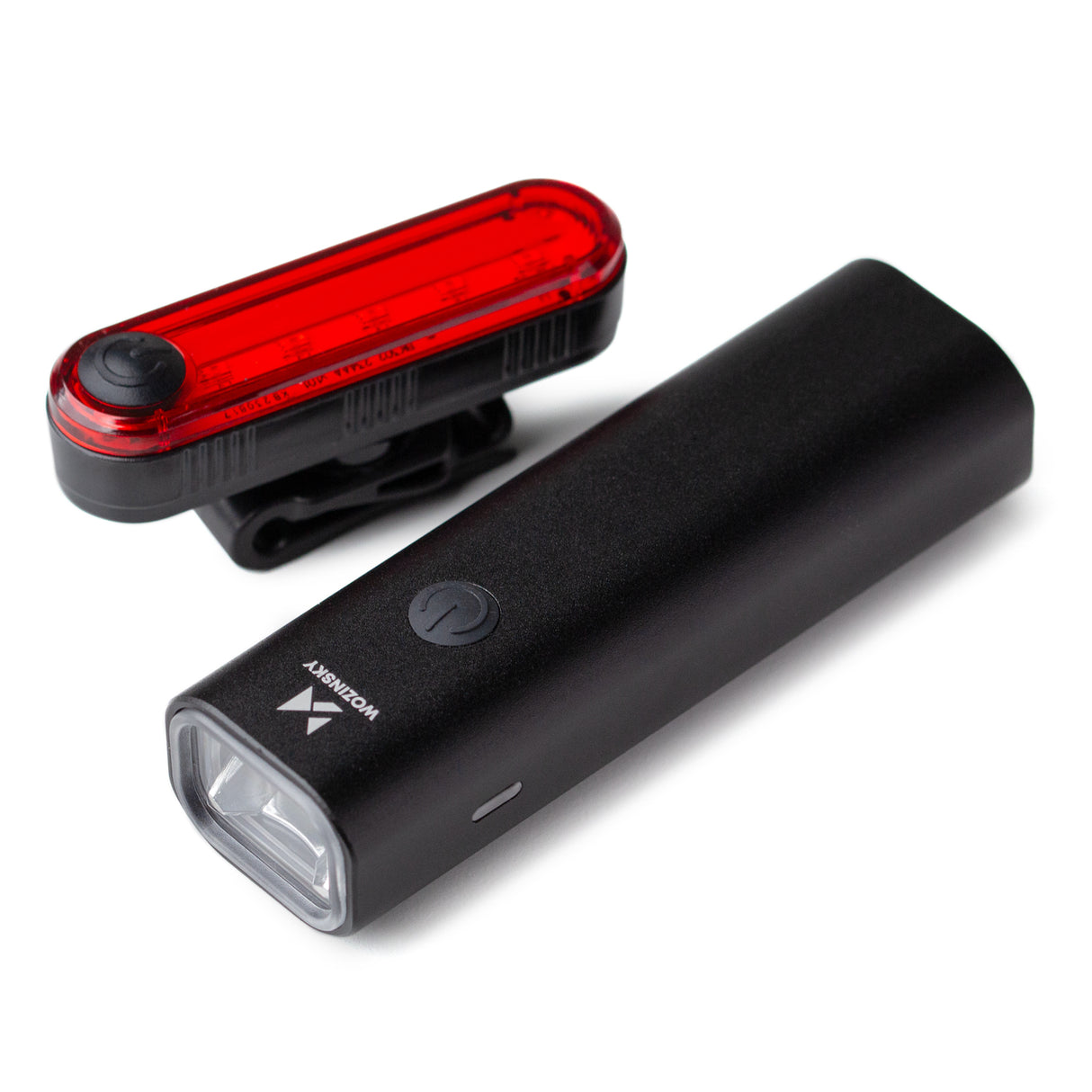 Conjunto de luzes de bicicleta Wozinsky WSBLB1 dianteira e traseira USB-C - preto