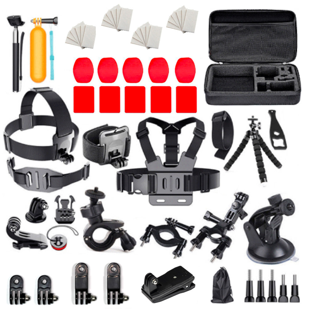 Kit universal de acessórios 63 em 1 para câmeras esportivas GoPro, DJI, Insta360, SJCam, Eken (Kit GoPro 63 em 1)