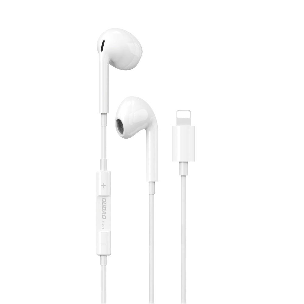 Fones de ouvido intra-auriculares Dudao X14PROL-W1 com conector Lightning branco (X14PROL-W1)