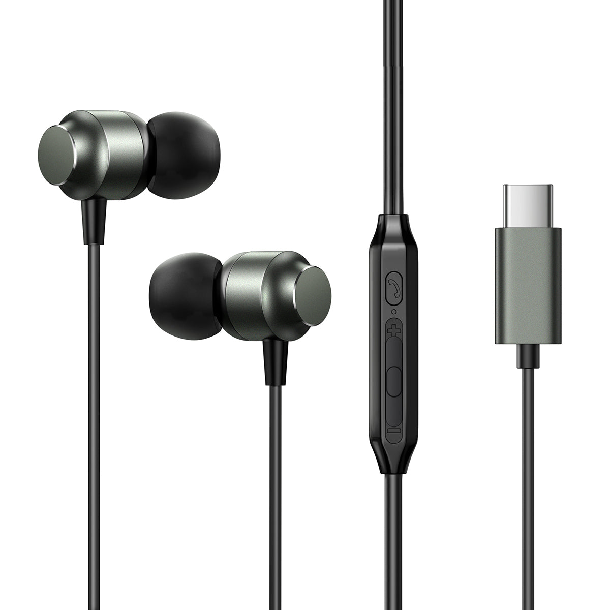 Fones de ouvido intra-auriculares USB-C Joyroom JR-EC06 - cinzentos