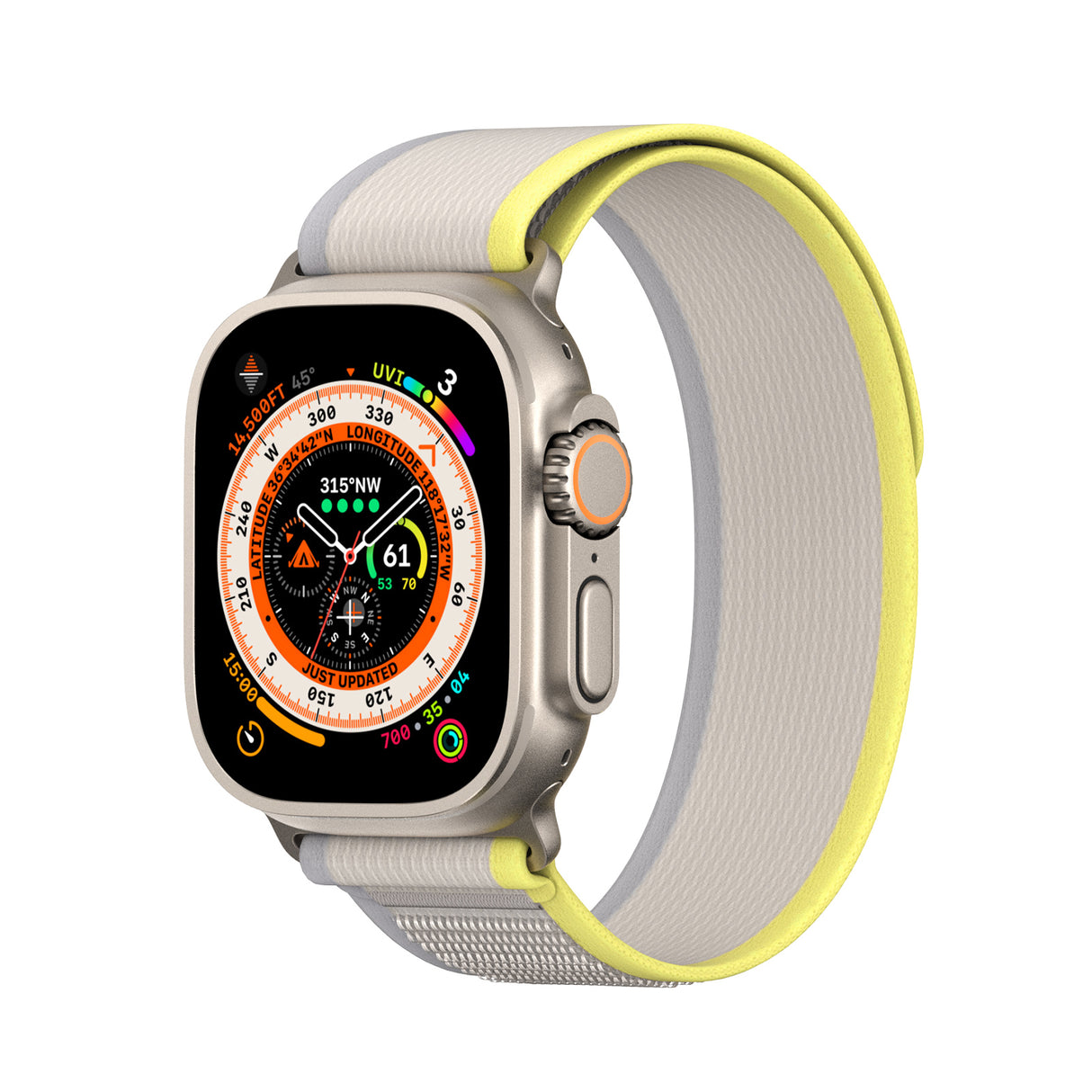 Pulseira esportiva de velcro para Apple Watch Ultra / 9 / 8 / 7 / 6 / SE / 5 / 4 / 3 / 2 / 1 (42, 44, 45, 49 mm) Dux Ducis Strap YJ Version - Amarelo-bege