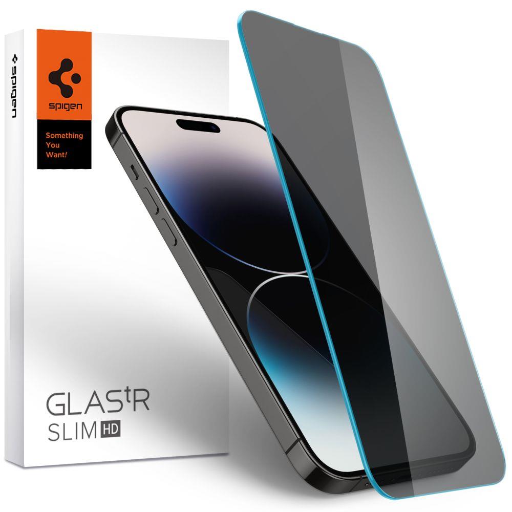 Vidro temperado Spigen Glas.tR Slim Privacy para iPhone 14 Pro Max