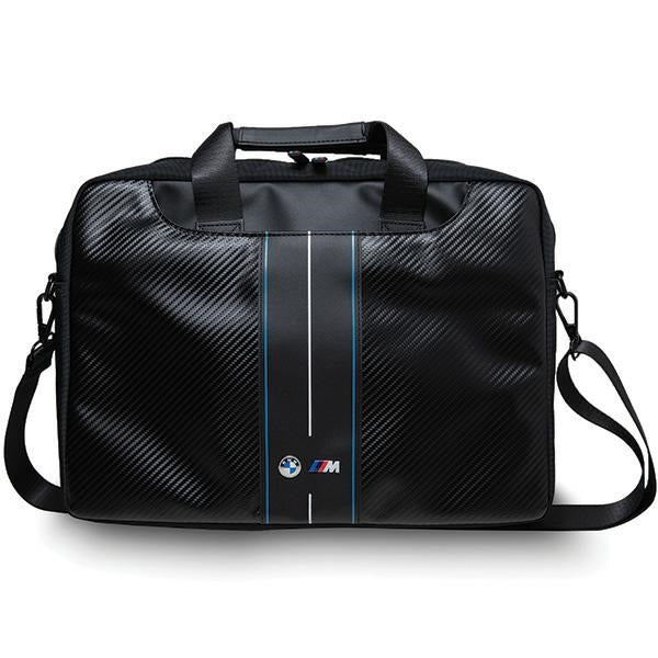 Bolsa BMW Carbon & Blue Stripe para laptop de 16" - preta"