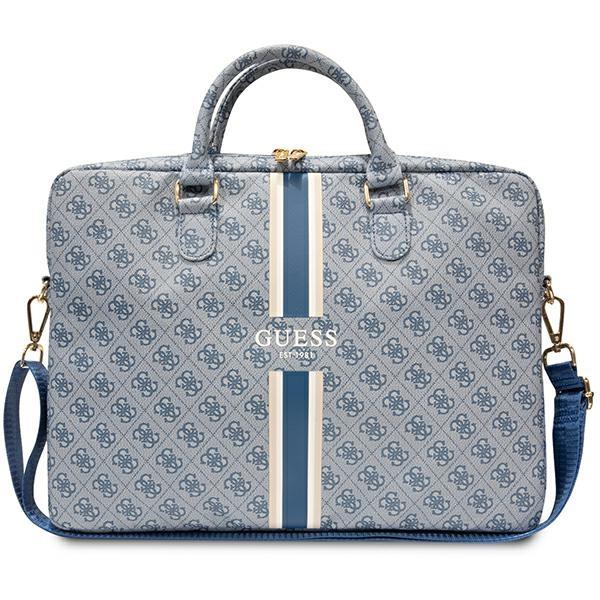 Bolsa Guess 4G com Estampas Listradas para Laptop de 16" - azul"