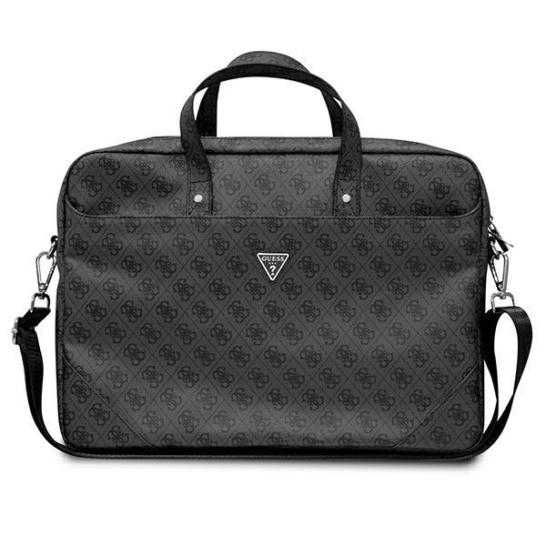 Bolsa Guess Saffiano 4G Triangle Logo para laptop de 16'' - preta