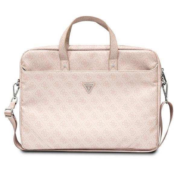 Bolsa Guess Saffiano 4G com Logo Triangular para laptop de 16'' - rosa