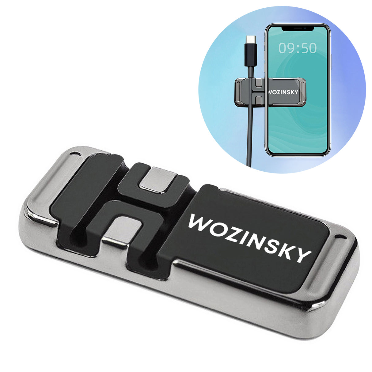 Wozinsky suporte magnético para telefone com organizador de cabos (WMCDO-B1)