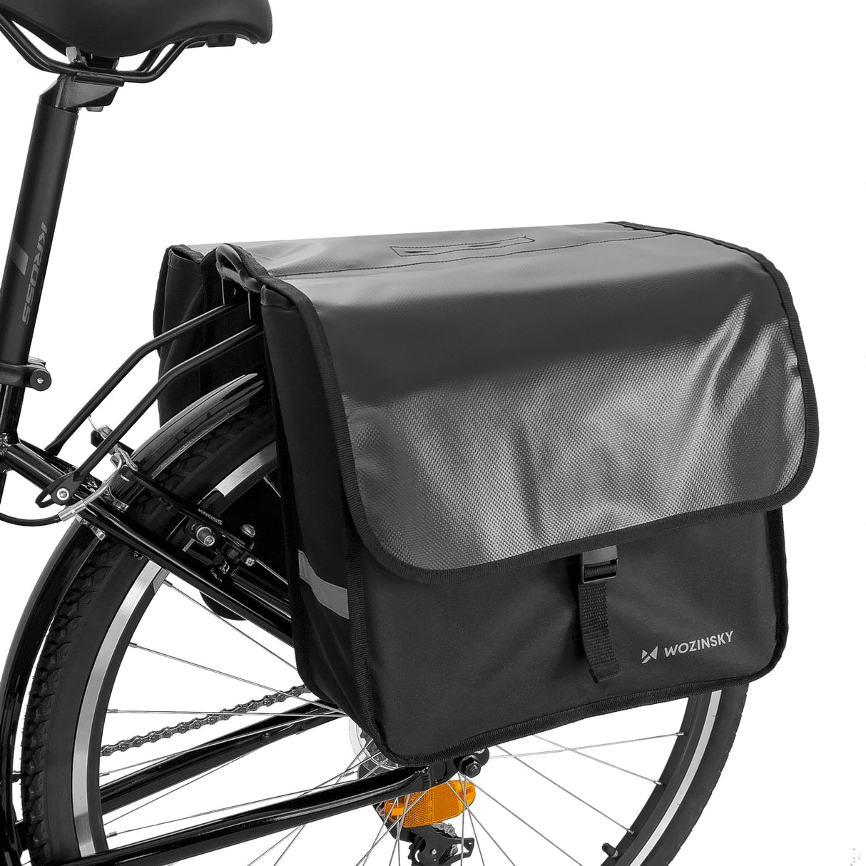 Wozinsky bolsa para bicicleta dupla para bagageiro 28 l preta (WBB34BK)