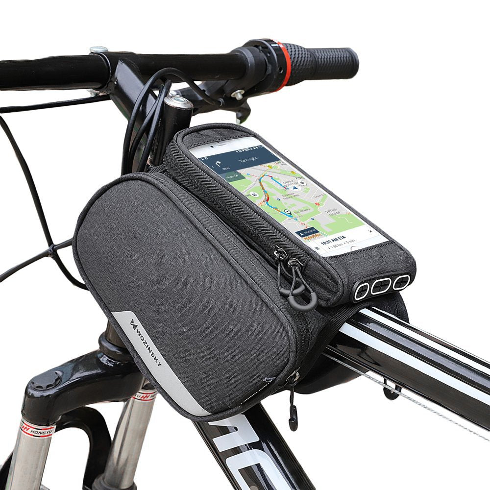 Wozinsky bolsa de bicicleta para quadro capa para telefone até 6,5 polegadas 1l preto (WBB6BK)