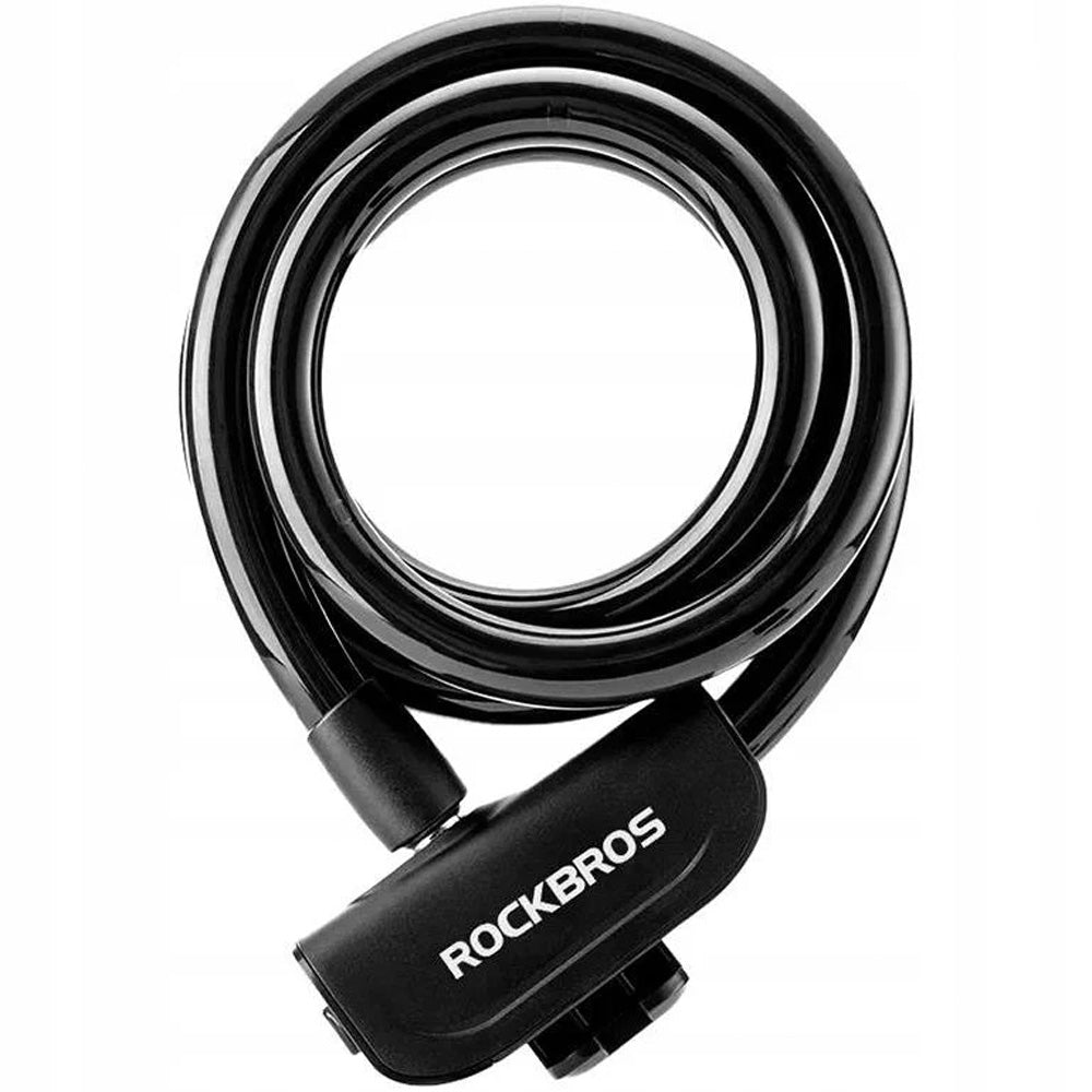 Fechadura para bicicleta Rockbros RKS515-BK com chave 1,1m - preta