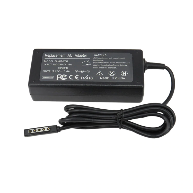 Carregador 43W para Microsoft Surface RT, 2, Pro 2, Pro (2013) - 12V 3.6A