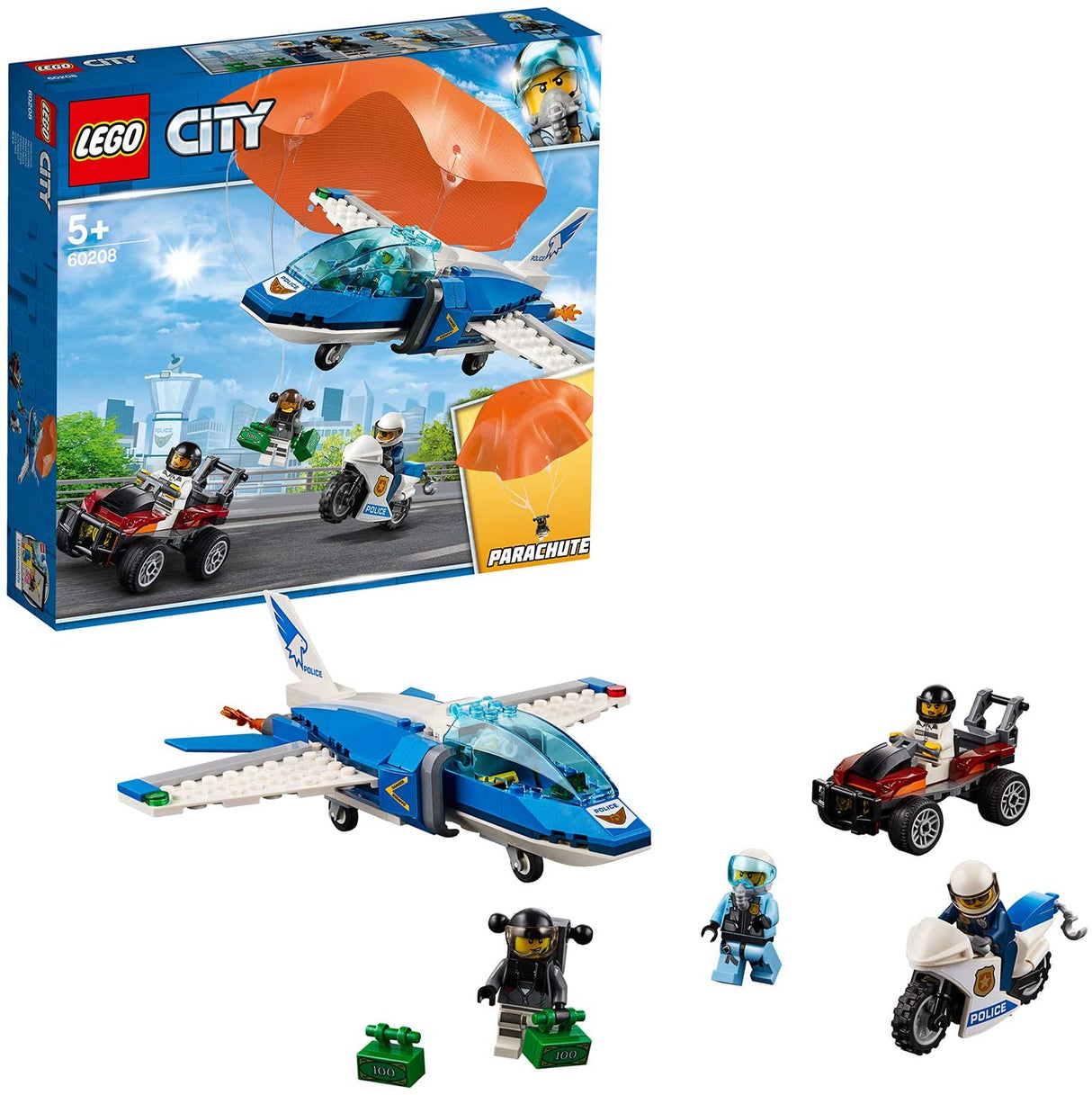 Lego City 60208 Polícia Aérea Detenção de Paraquedas