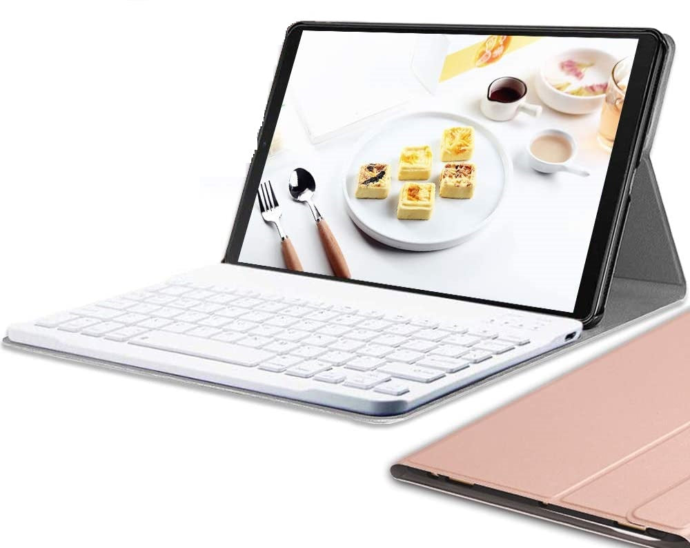 Capa Teclado Bluetooth Samsung Galaxy Tab A (2019) T510 / T515 Rosa