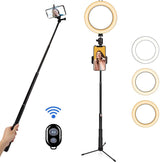 Anel de LED 8" com Selfie Stick tripé e Comando Bluetooth - Ring light