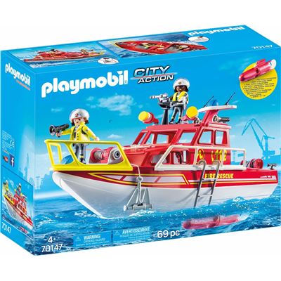 Playmobil City Action - Barco De Resgate Dos Bombeiros - 70147